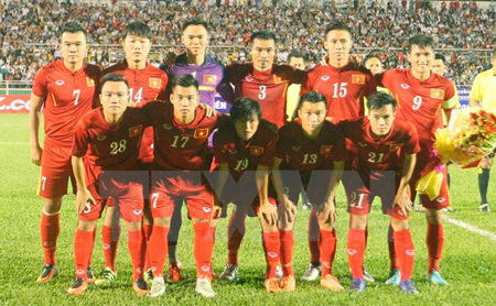 Đội hình ra sân của đội tuyển Việt Nam trong trận gặp đội tuyển Triều Tiên.